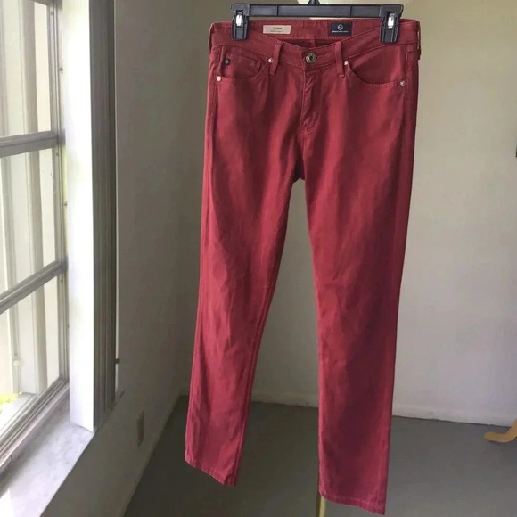 AG Adriano Goldschmeid The Prima Mid Rise Cigarette jeans red Size 26 - Picture 3 of 10
